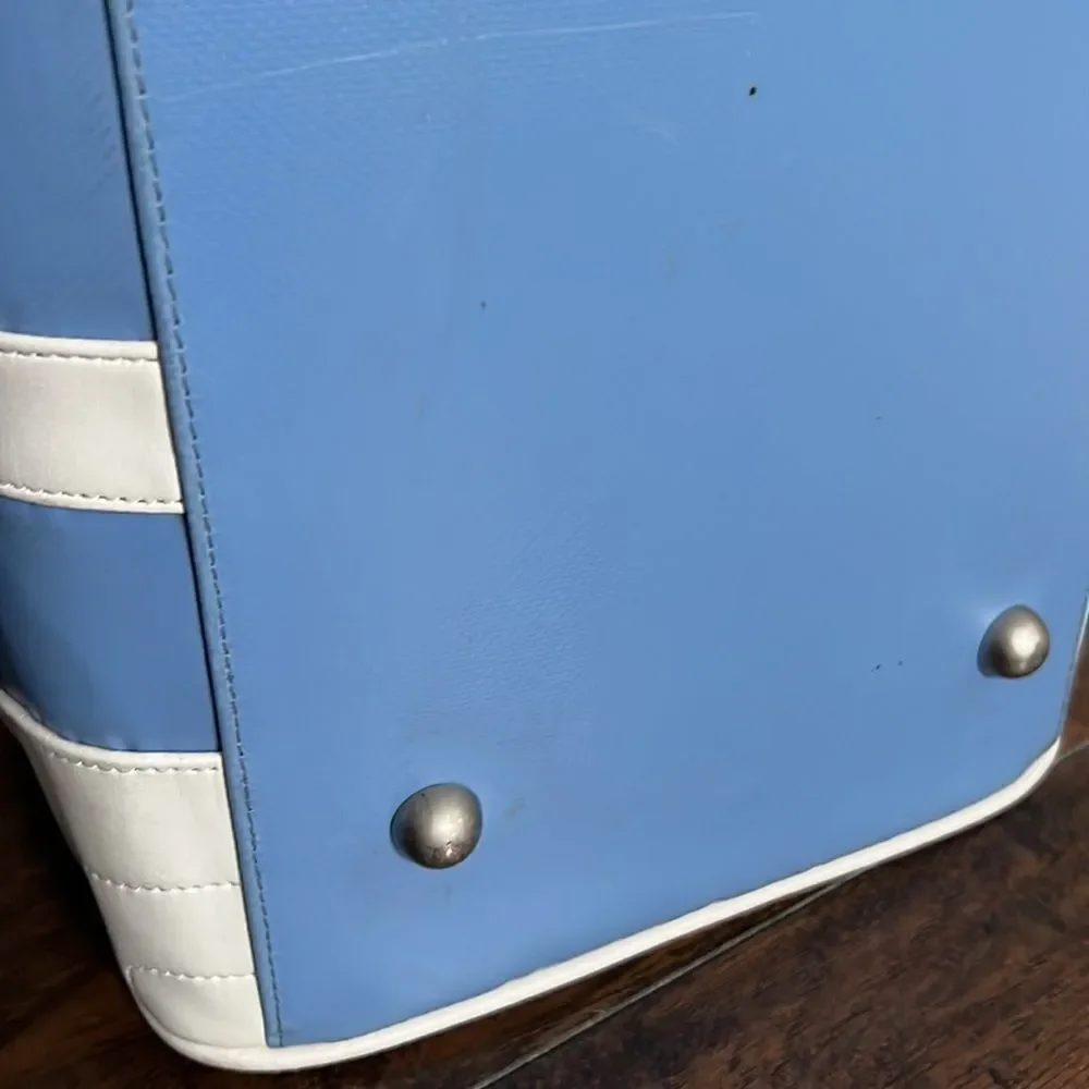 Very Rare Vintage 90s The North Face Weekend Bag light blue with ivory accents